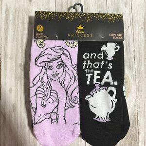 Disney Princess Low Cut Socks Shoe Size 4-10 - Cinderella, Belle, Ariel, Jasmine